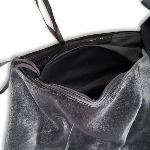 NWT ELIZA J Velvet One Shoulder Bow Accent Asymmetrical Gown Maxi Dress - Picture 8 of 11